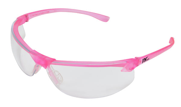 Wraparound Safety Glasses, Pink Frame/Clear Lens, Small/Narrow & Medium Fit, 12/bx (US SALES ONLY)
