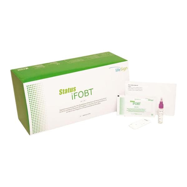Status iFOBT, Includes: (50) Mailing Envelopes, (50) Sample Collection Tubes, 30 tests/bx (Item is Non-Returnable)