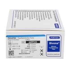 Trach Tube, Pediatric, Uncuffed, Flextend, V Neck Flange, 3.5mm ID x 5.3mm OD x 40mm L (US Only) (Item on Manufacturer Backorder - Inventory Limited when Available)