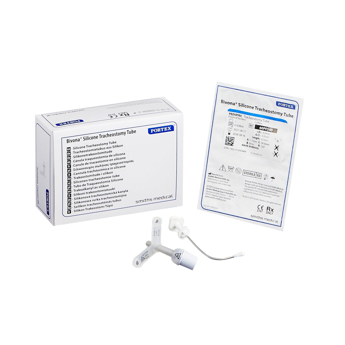 Trach Tube, Pediatric, Uncuffed, Flextend Plus, V Flange, 4.0mm ID x 6.0mm OD x 41mm L (US Only) (Item on Manufacturer Backorder - Inventory Limited when Available)