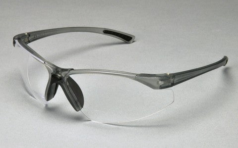 Bifocal Safety Glasses, Grey Frame/Clear Lens, +1.5 Diopter, 12/cs (US SALES ONLY)