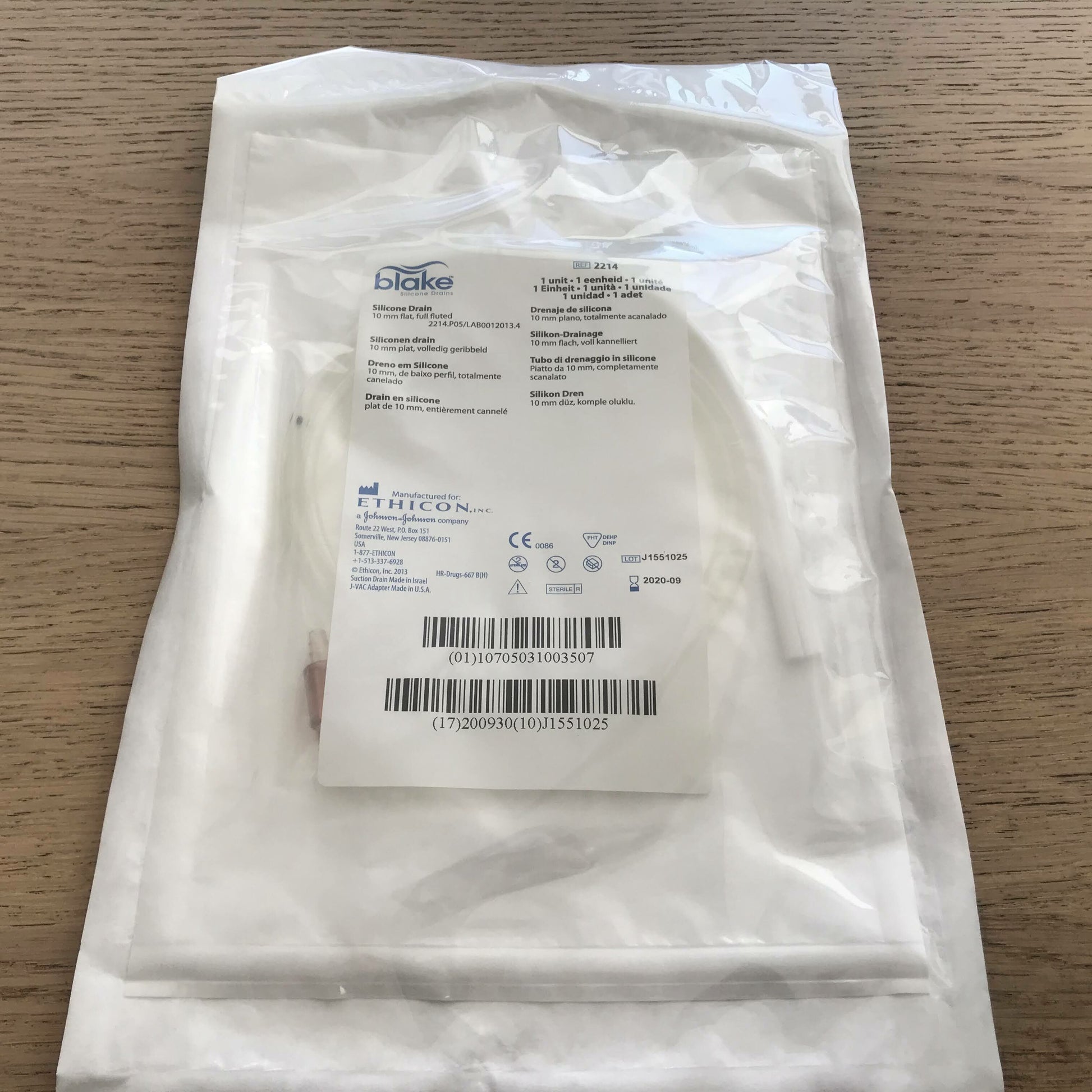 Silicone Drain, 10mm Flat, Full Fluted, 10/cs (Continental US Only)