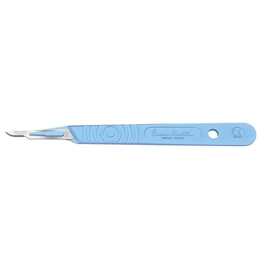 Scalpel, Swann Morton, Size 15t, Blue Handle, Disposable, Sterile, 10/bx (DROP SHIP ONLY)