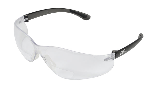 Bifocal Safety Glasses, Black Frame/Clear Lens.  +1.5 Diopter, Universal Size, 12/bx (US SALES ONLY)