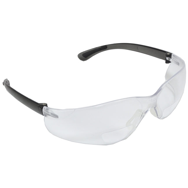 Bifocal Safety Glasses, Black Frame/Clear Lens.  +2.5 Diopter, Universal Size, 12/bx (US SALES ONLY)