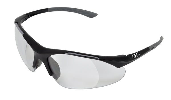 Safety Glasses, Black Frame/Clear Magnifying Lens, +2.0 Diopter, Universal Size, 12/bx (US SALES ONLY)