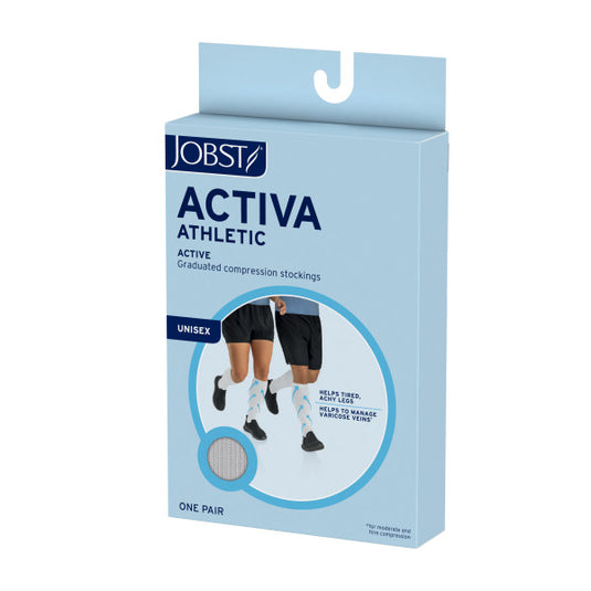 Activa Athletic Socks, 8-15 Knee High, Close Toe, White, Large, 1/pr (Continental US Only)