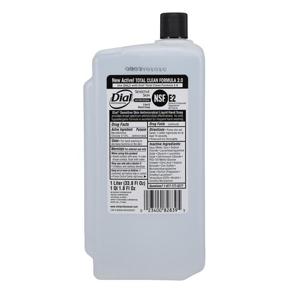 Sensitive Skin Liquid Hand Soap, Antibacterial, 1 Liter Refill, 8/cs (2340082839, 1747317, 1937894)
