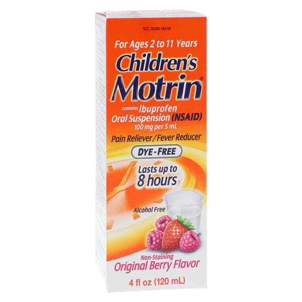Motrin, Childrens, Original Berry, Dye-Free, 4 fl oz, 3/bx, 12bx/cs (Continental US+HI Only) (Pricing Subject to Change without Prior Notification)