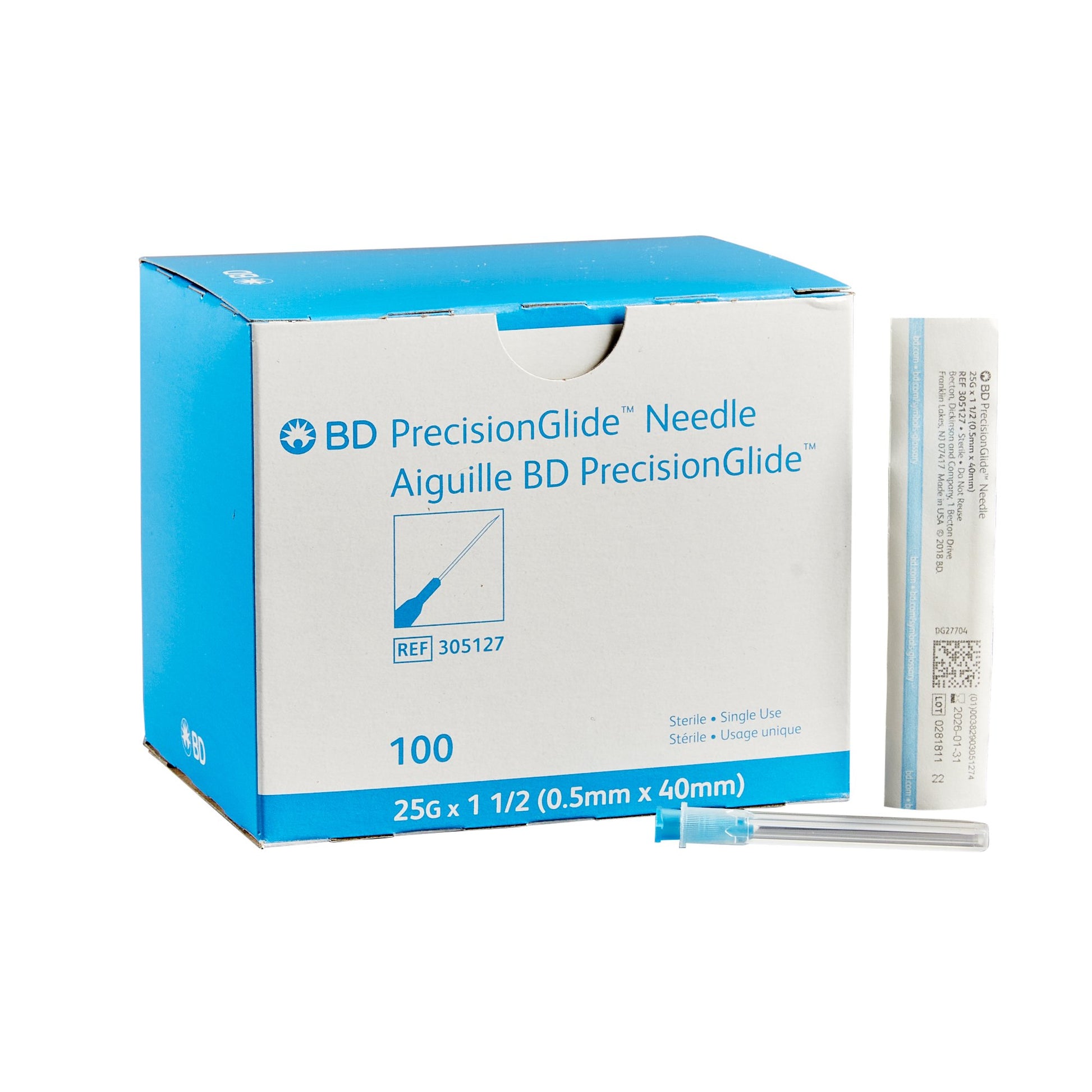 Needle, 25G x 1_", Regular Bevel, Sterile, 100/bx, 10 bx/cs (Continental US Only) (Drop Ship Requires Pre-Approval)