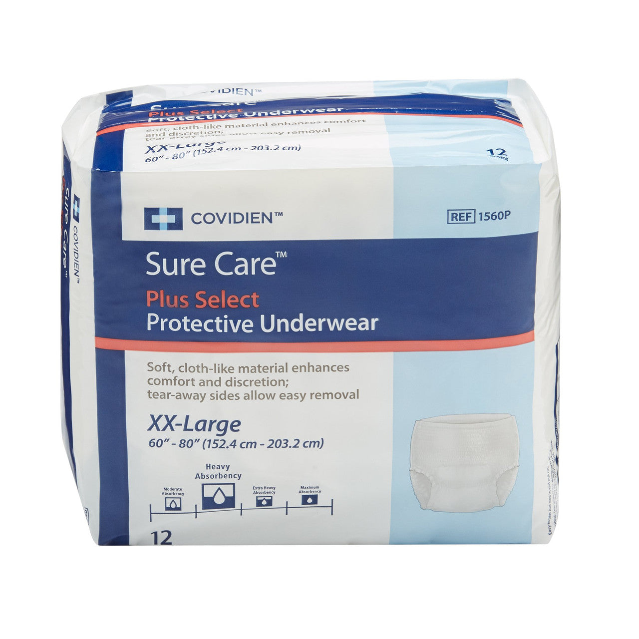 Protective Undewear, XX-Large, Fits 60"-80", 12/Printed Bag, 4 bgs/cs (Continental US Only)