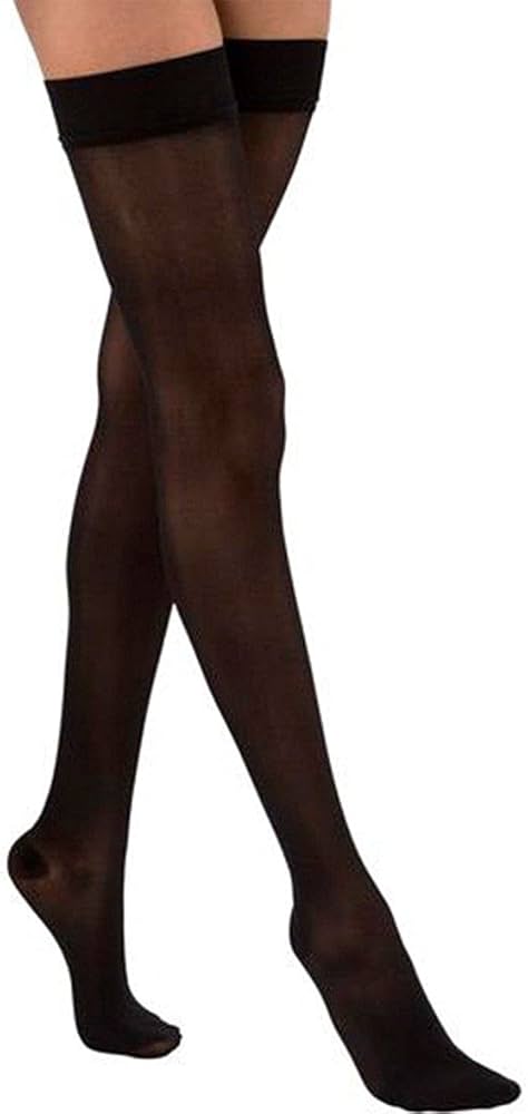Compression Stocking, Thigh High, 20-30 mmHG, Closed Toe, Classic Black, Large (Continental US Only)