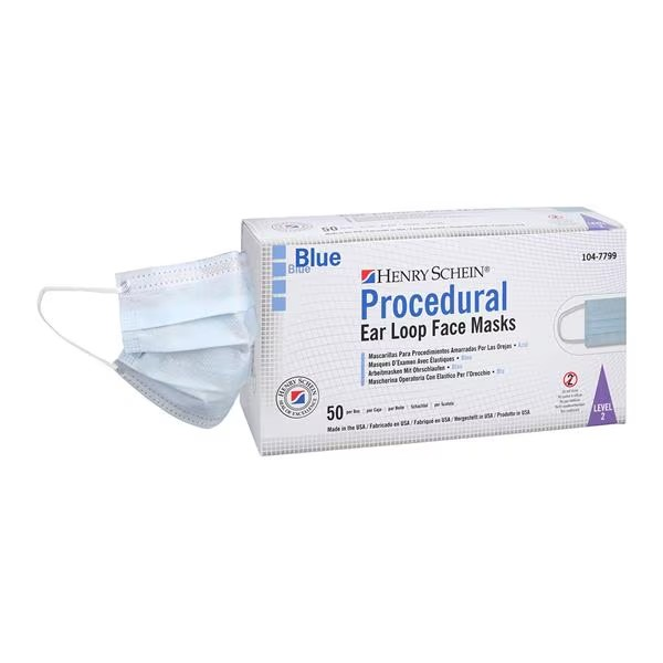 Criterion Earloop Mask ASTM Level 2 Blue Adult 50/Bx, 40 BX/CA (GCPBLS)
