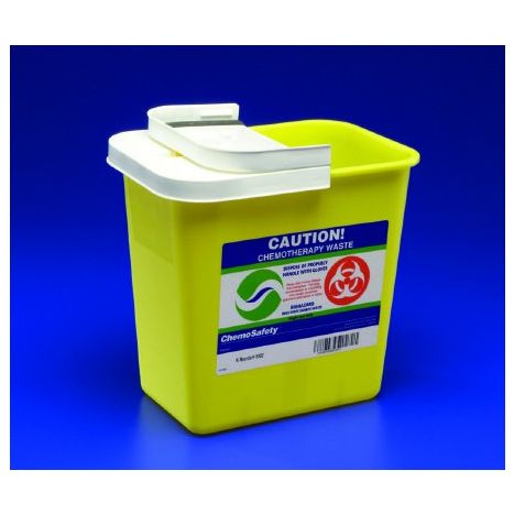 Chemotherapy Sharps Container, PGII, Gasketed Slide Lid, Yellow, 8 gal., 10/cs (Continental US Only)