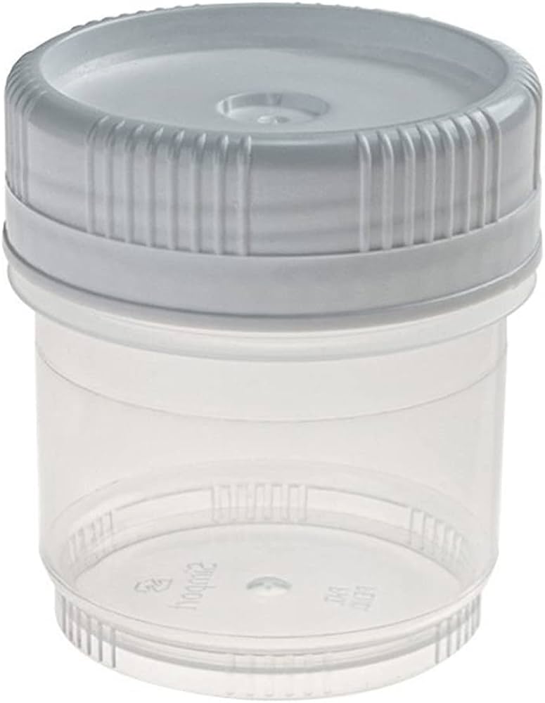 SecurTainer III Tamper Evident, Non-Sterile, Polypropylene, 90mL, Screw Cap Top, White, 500/cs