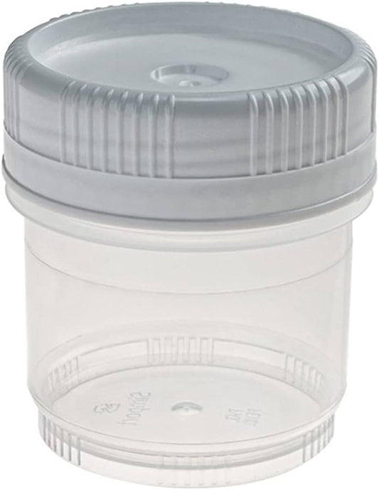 SecurTainer III Tamper Evident, Non-Sterile, Polypropylene, 90mL, Screw Cap Top, White, 500/cs