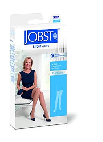 Compression Stocking, Thigh High, 15-20 mmHG, Closed Toe, Natural, Large (Continental US Only)