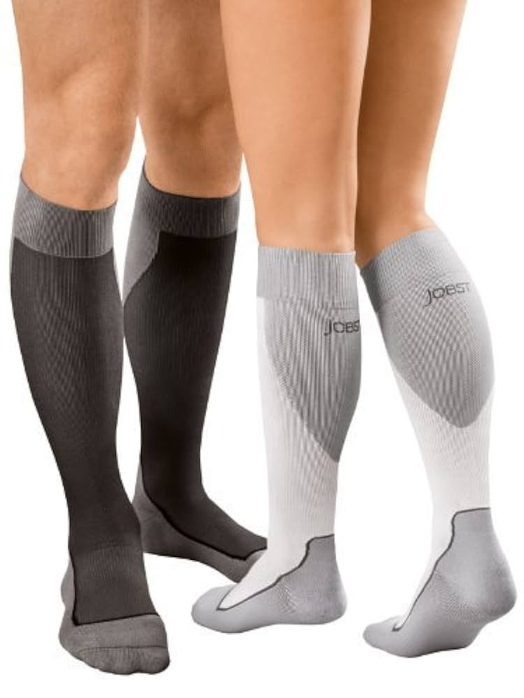 Sock, Knee High, 20-30 mmHG, Closed Toe, White/Grey, X-Large (Continental US Only)