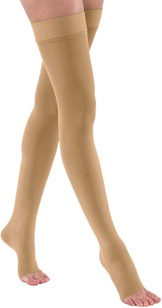 Compression Hose, Thigh High, 20-30 mmHG, Open Toe, Honey, Small (Continental US Only)
