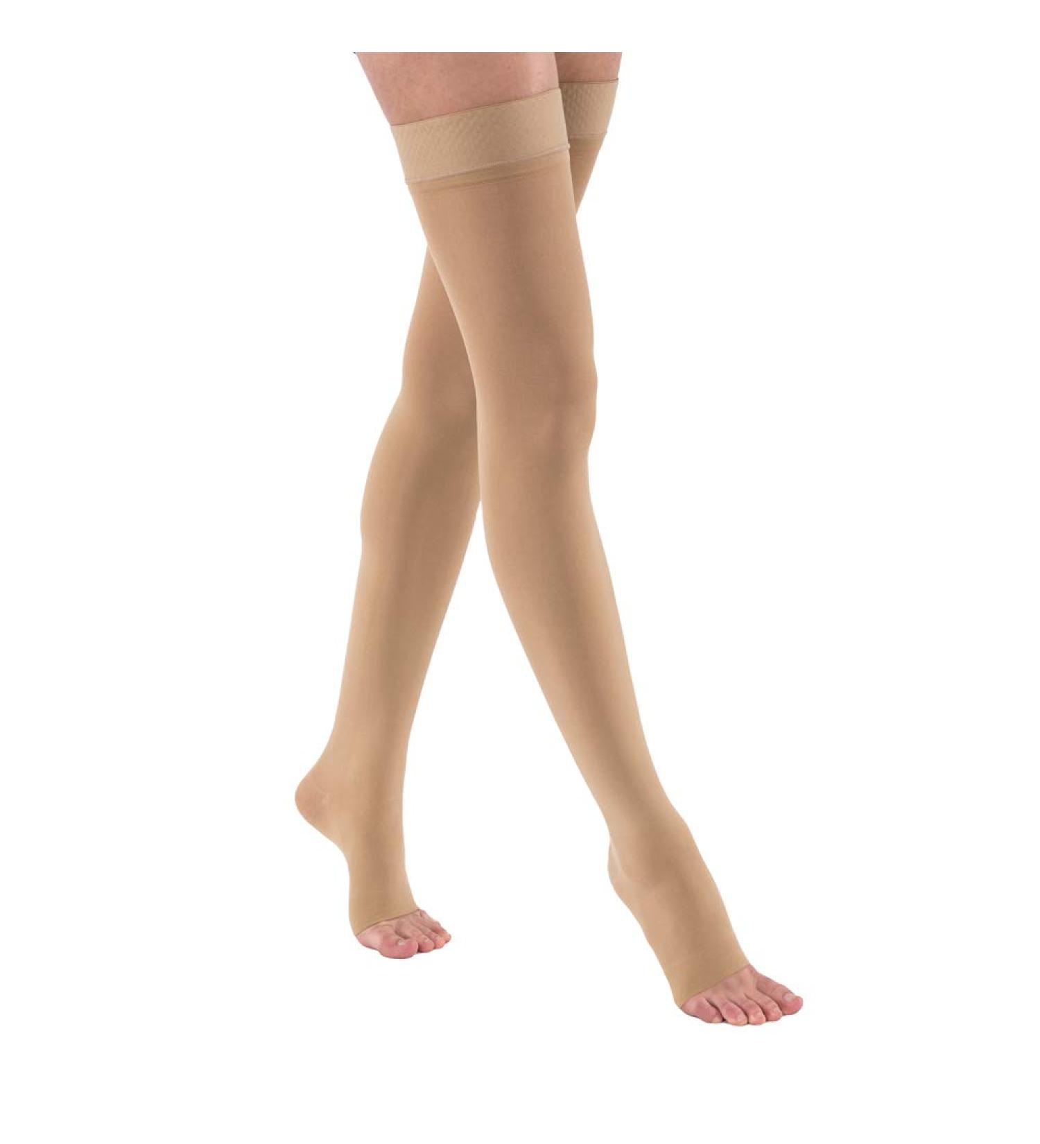 Compression Hose, Thigh High, 20-30 mmHG, Open Toe, Natural, Large (Continental US Only)