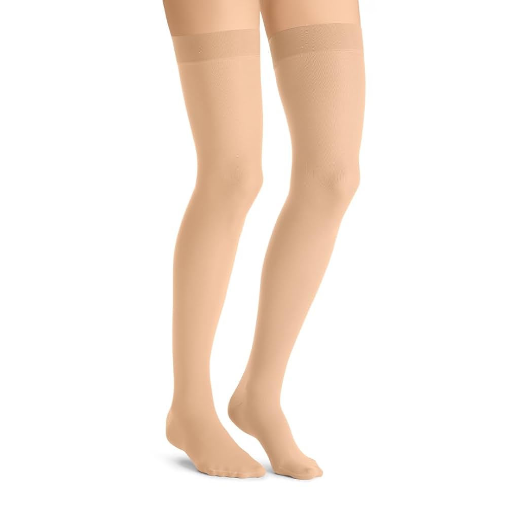 Compression Stocking, Thigh High, 20-30 mmHG, Closed Toe, Lace, Natural, X-Large (Continental US Only)