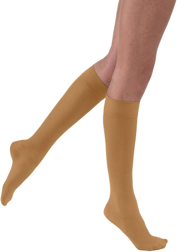 Compression Stocking, Knee High, 30-40 mmHG, Closed Toe, Petite, Suntan, Medium (Continental US Only)