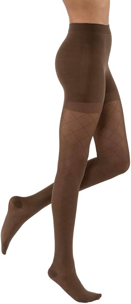 Compression Stocking, Waist High, 15-20 mmHG, Closed Toe, Diamond, Espresso, Medium (Continental US Only)