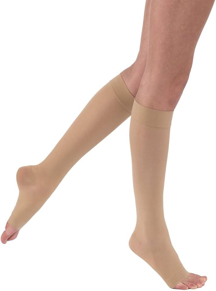 Compression Stocking, Knee High, 30-40 mmHG, Open Toe, Natural, X-Large (Continental US Only)