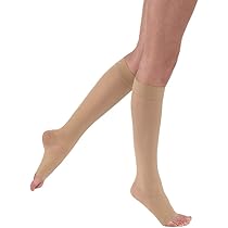 Compression Stocking, Knee High, 30-40 mmHG, Open Toe, Natural, Large (Continental US Only)