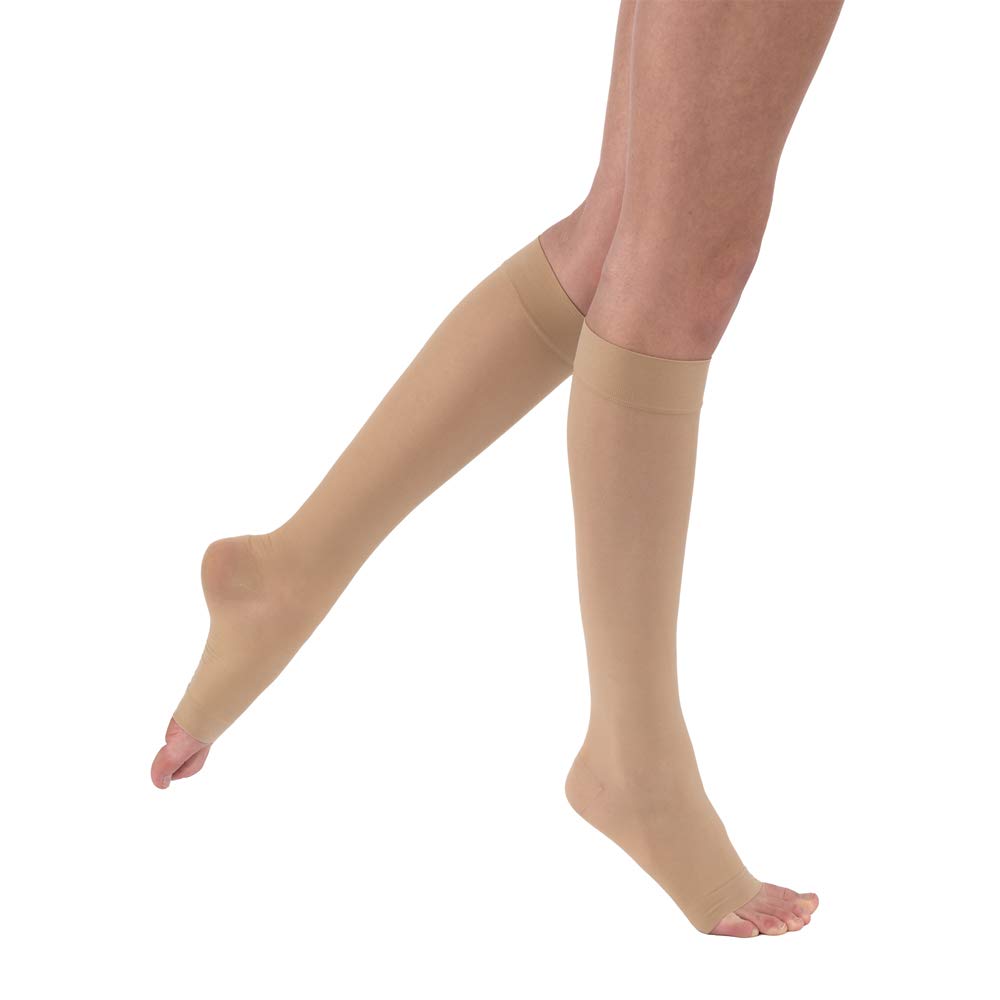 Compression Stocking, Knee High, 20-30 mmHG, Open Toe, Natural, Medium (Continental US Only)