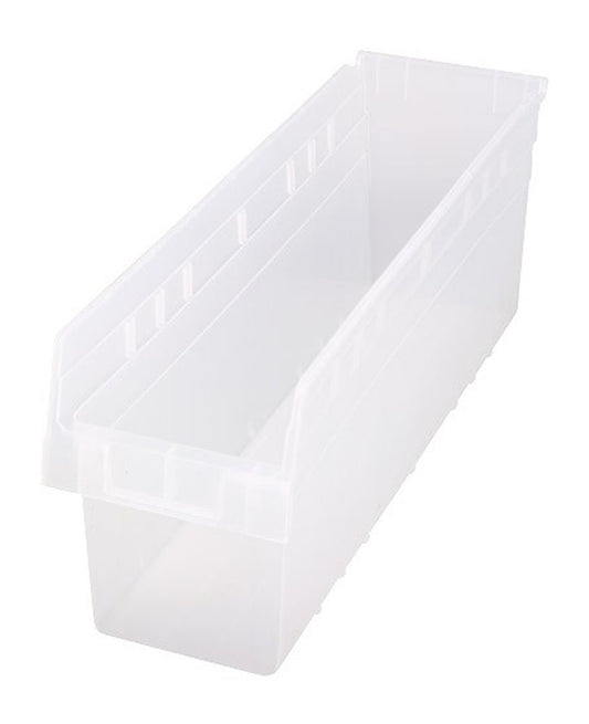 Shelf Bin, 23 5/8" x 6 5/8" x 8", Clear, 8/ctn (DROP SHIP ONLY)