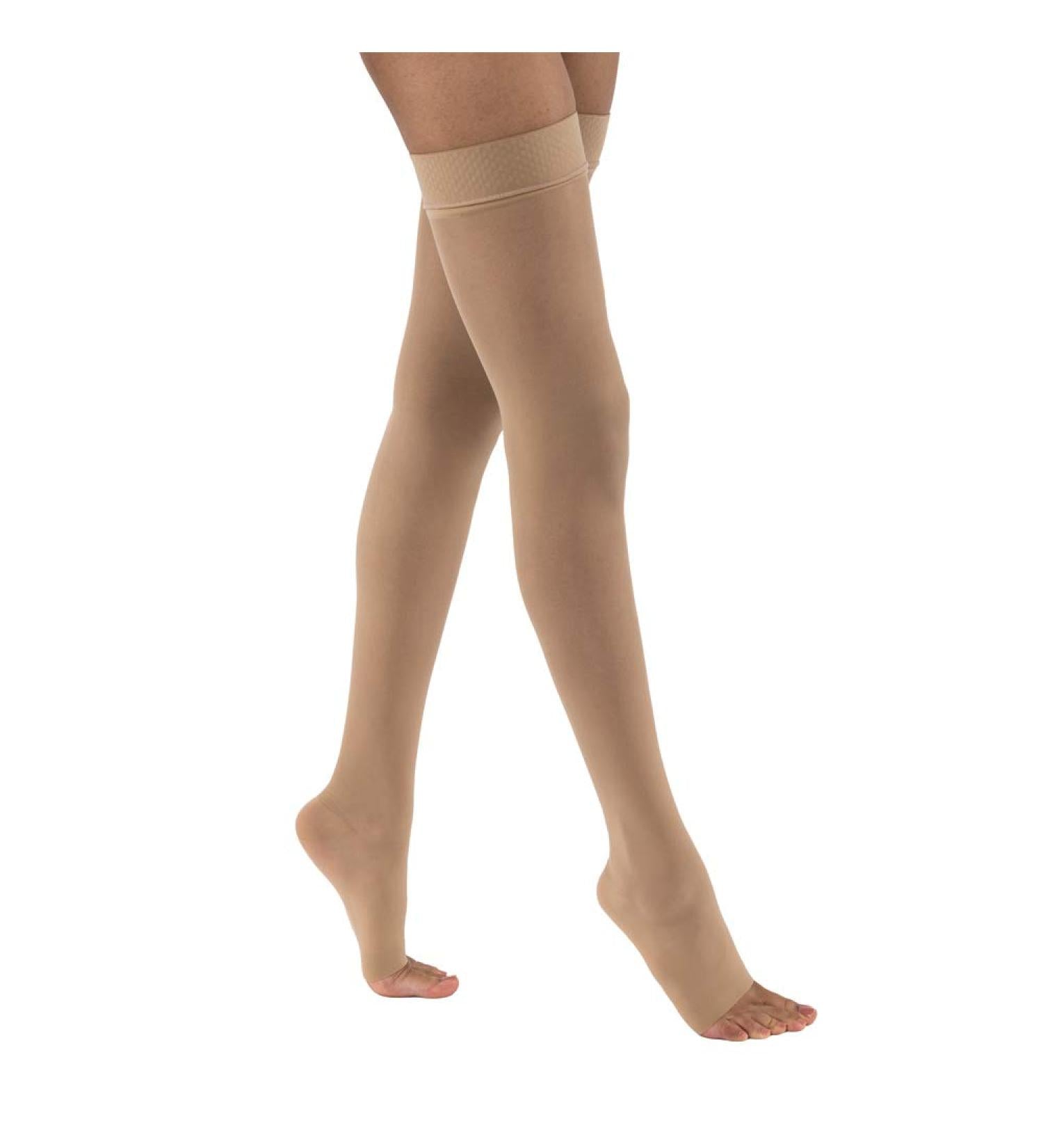 Compression Stocking, Thigh High, 30-40 mmHG, Open Toe, Natural, Large (Continental US Only)