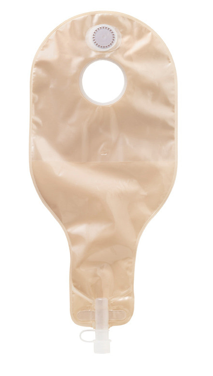 High Output Pouch, 14", 1-Sided Comfort Panel, Anti-Reflux Valve, Replaceable Filter, Outlet with Spout and Cap, Transparent, 2 3/4" Flange, 5/bx (Continental US Only)