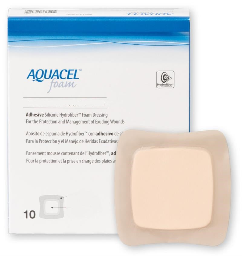 Foam Dressing, Adhesive, Rectangle, 4" x 12", Beige, 10/bx (Continental US Only)