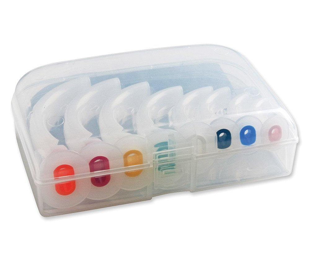 Oral Airway Kit, Polyethylene, Color Coded, Boxed, 40-110mm, Sizes:  00-6 (Complete Set of Eight)
