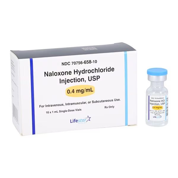 Naloxone HCl Injection 0.4mg/mL SDV 1mL 10/Package (70756065810)