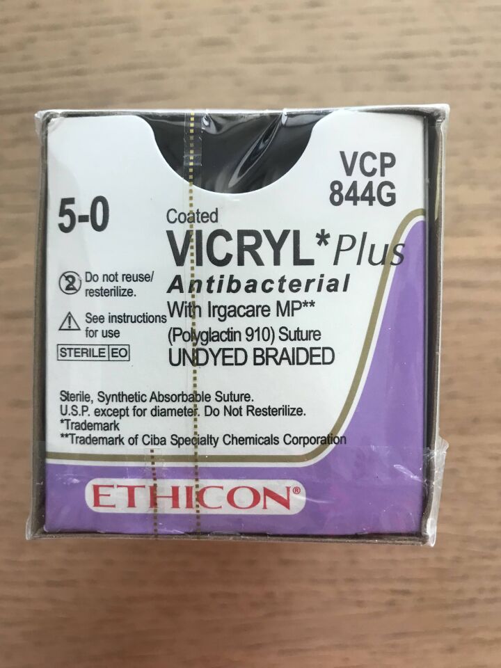 Suture, Precision Cosmetic Conventional Cutting Prime, Size 5-0, 18", Undyed Braided, Needle PC-3, 3/8 Circle, 1 dz/bx (Continental US Only)
