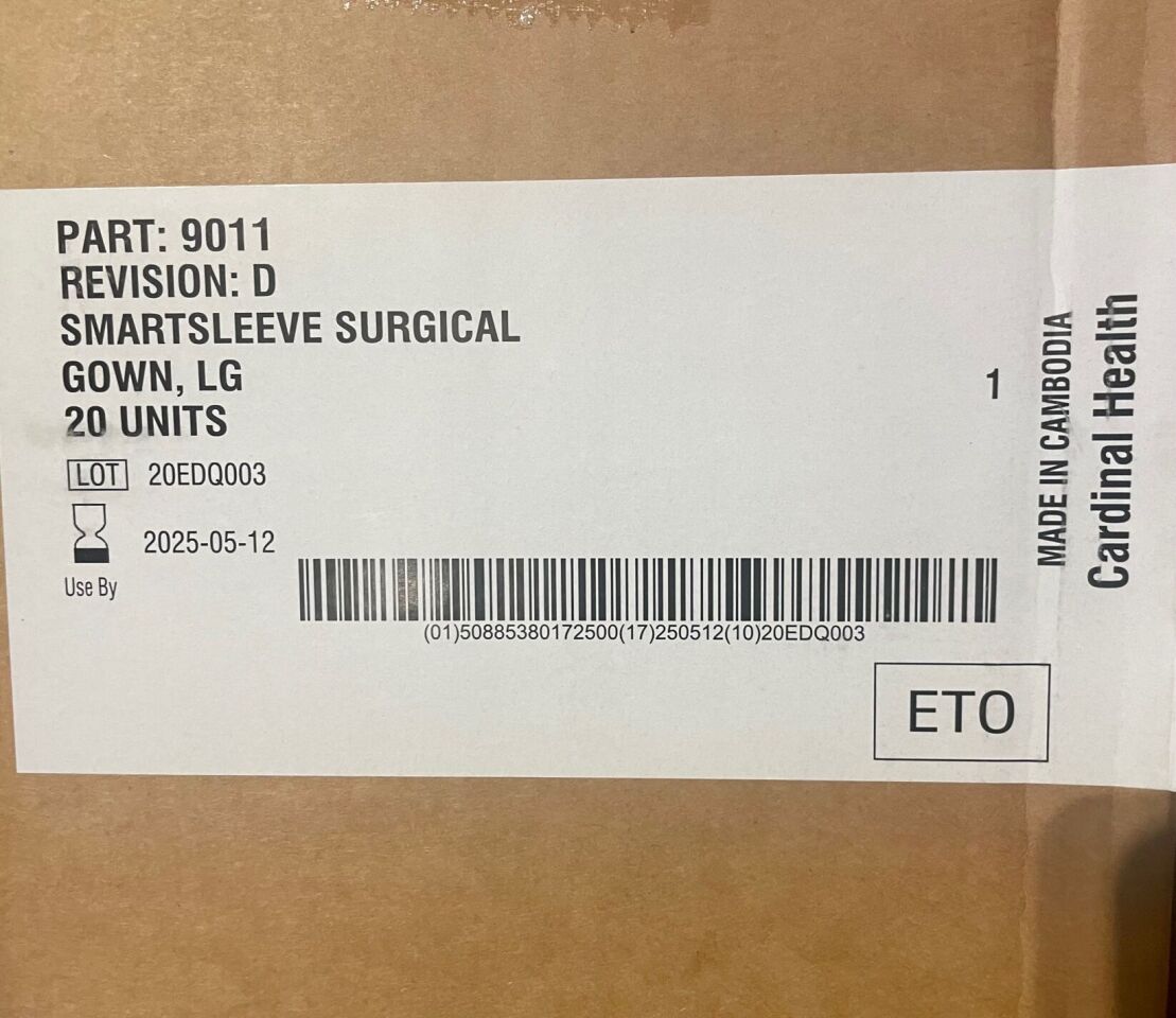 Surgical Gown, Poly-Reinforced, Large, 20/cs (Continental US Only)
