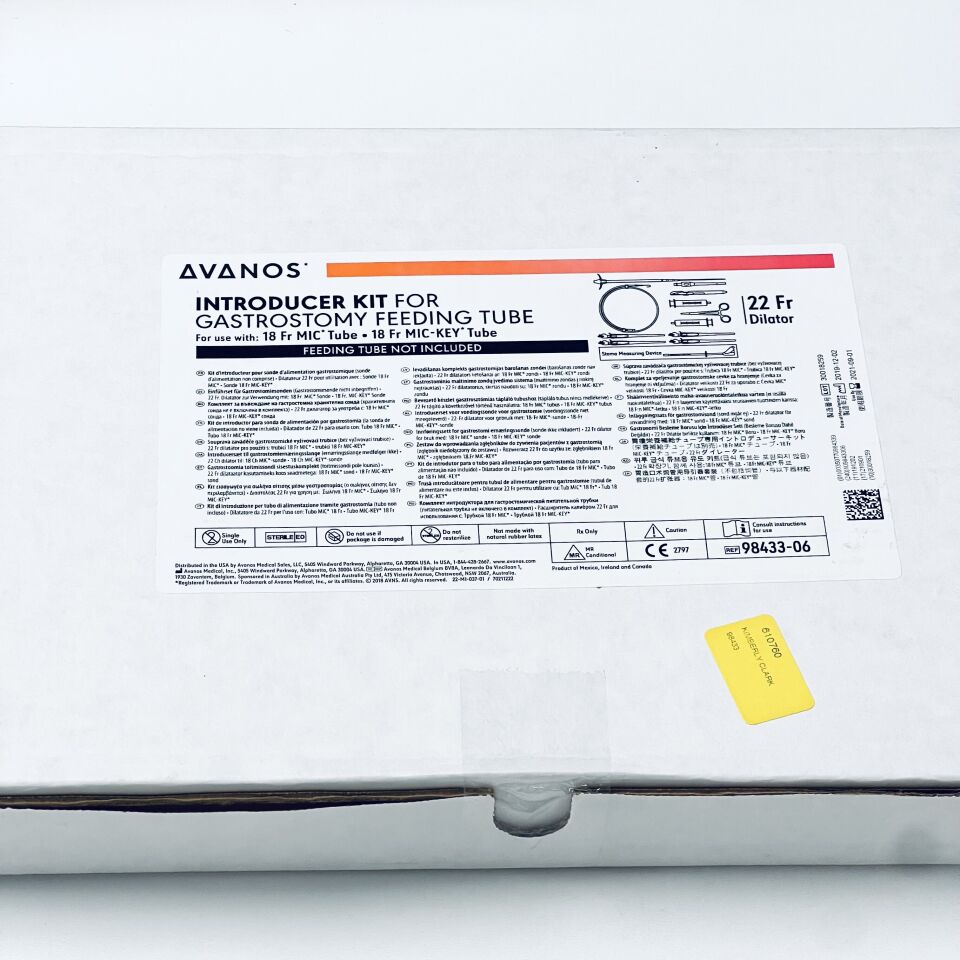 Introducer Kit, 22FR Dilator, Includes: (4) Saf-T-Pexy T=Fasteners, (1) Hemostat, (1) 18G Safety Introducer Needle, (1) 0.035" J-Tip Guidewire, (1) #11 Scalpel, (1) Dilator, (1) Over-the-Wire Stoma Measuring Device, (2) 12 ml Syringes (US Only) (Authorized Distributor Sub-Agreement Required  - See Manufacturer Details Page)