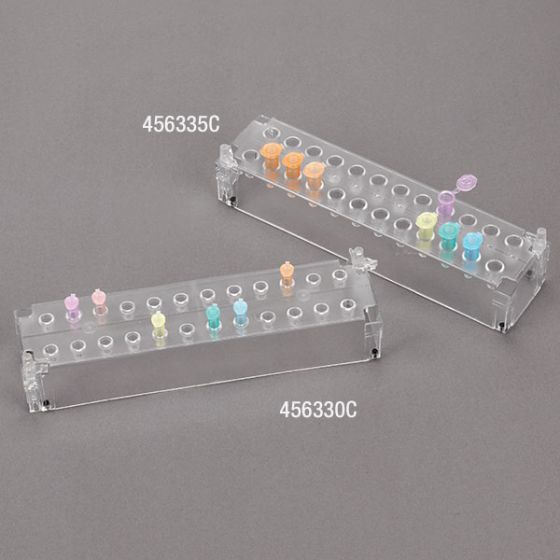 Stacking Microtube Rack, 24 Places, Fits 1.5mL Microtubes, 10.25" x 2.4" x 2", Orange