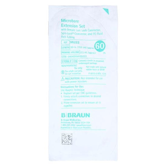 Extension Set, PVC-Free Fluid Path, 0.02" ID, Male & Female Luer Locks, 0.5mL Priming Volume, 60"L, Latex Free (LF), 50/cs (Rx) (Item is Non-Returnable) (Continental US+HI Only, Excluding IN and ND) 