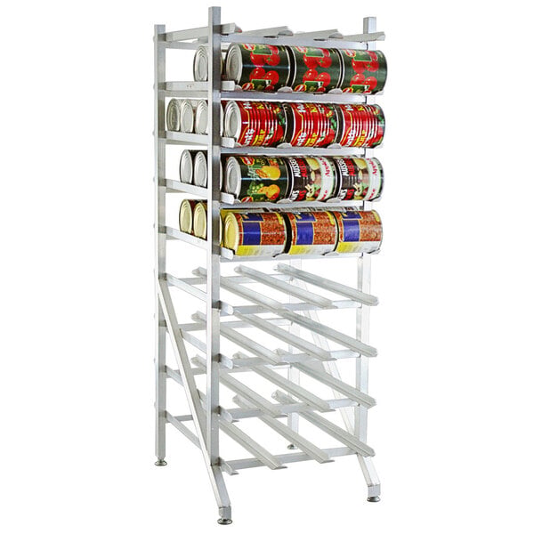 Stationary Can Storage & Dispensing Rack, NSF, Aluminum Construction, Full Size, (162) ea #10 Can and (216) ea #5 Can Capacity (DROP SHIP ONLY)