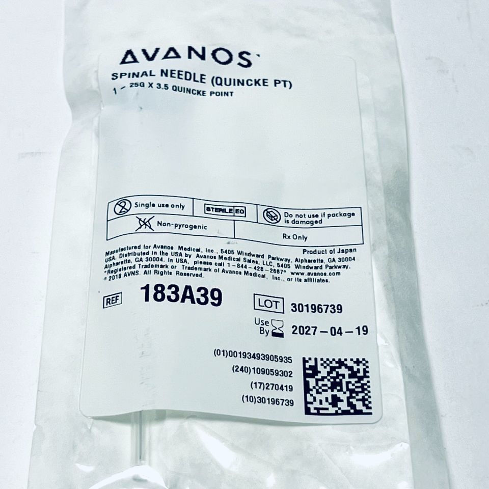 Quincke Spinal Needle, 25G x 3_", 25/bx (US Only) (Authorized Distributor Sub-Agreement Required  - See Manufacturer Details Page)