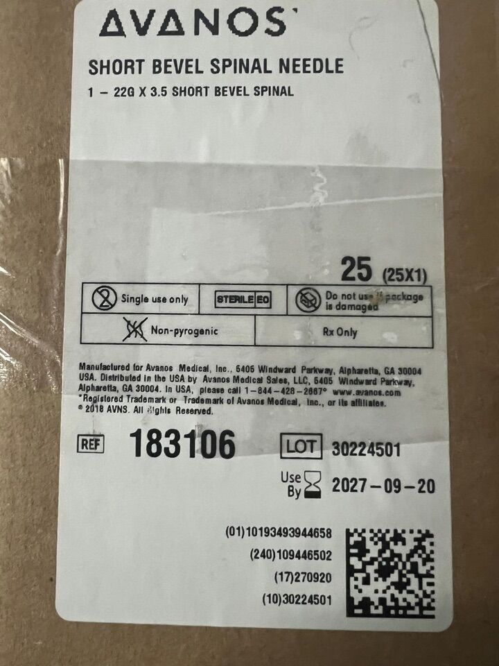 Spinal Needle, Short, Bevel, 22G x 3.5, 25/cs (US Only) (Authorized Distributor Sub-Agreement Required  - See Manufacturer Details Page)