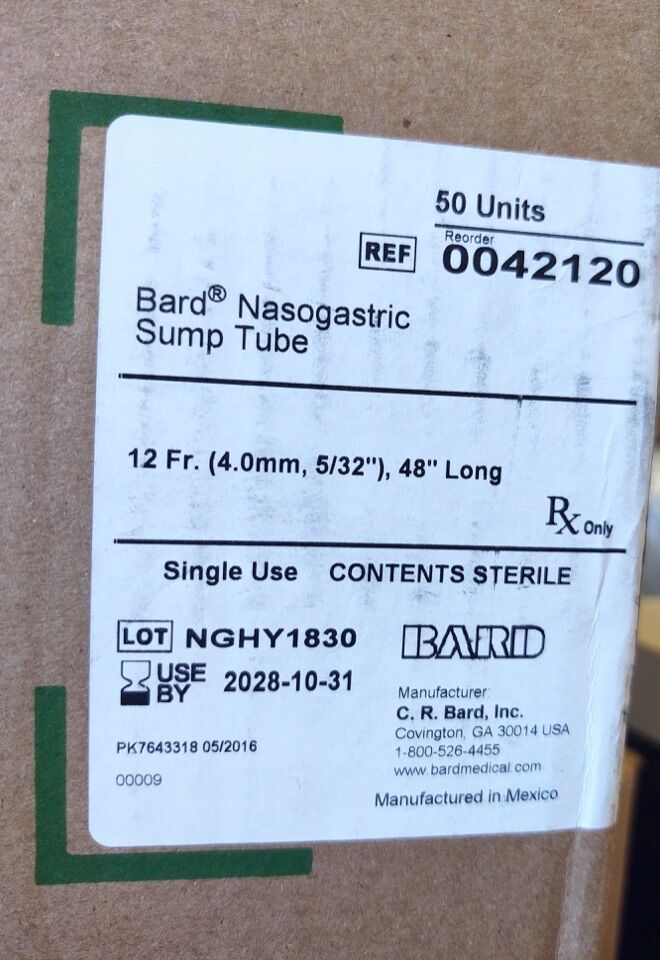 Tube, 12FR, 48", 50/cs (US Only)