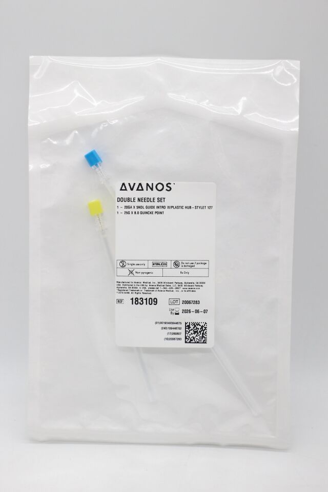 Double Needle Set, 25G x 8" Quincke Spinal Needle, Plastic Hub, 20G x 5" Introducer with Stylet, Plastic Hub, 25/cs (US Only) (Authorized Distributor Sub-Agreement Required  - See Manufacturer Details Page)