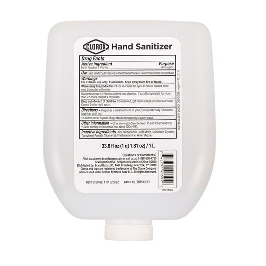 Hand Sanitizer Dispenser Refill, Gel, 1 Liter, 6/cs (Item is considered HAZMAT and cannot ship via Air or to AK, GU, HI, MP, PR, VI)