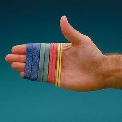 Rolyan Basic Ergonomic Hand Exerciser, Color Coded LF Rubberbands, Light, Red, 3oz/pk (US Only)