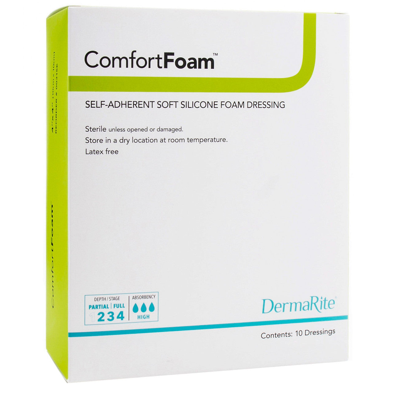 Wound Dressing with Soft Silicone Adhesive, 3" x 3", No Border, 10/bx (Products cannot be sold on Amazon.com or any other 3rd party site) (US Only)