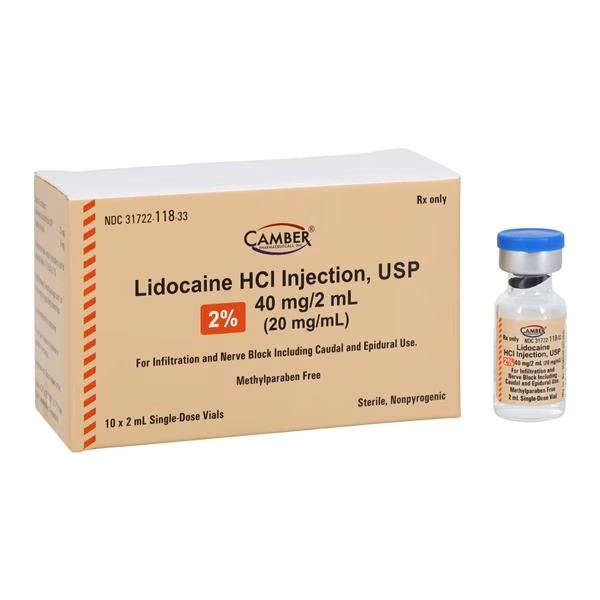 Lidocaine HCl Injection 2% Preservative Free SDV 2mL 10/Package (31722011833)